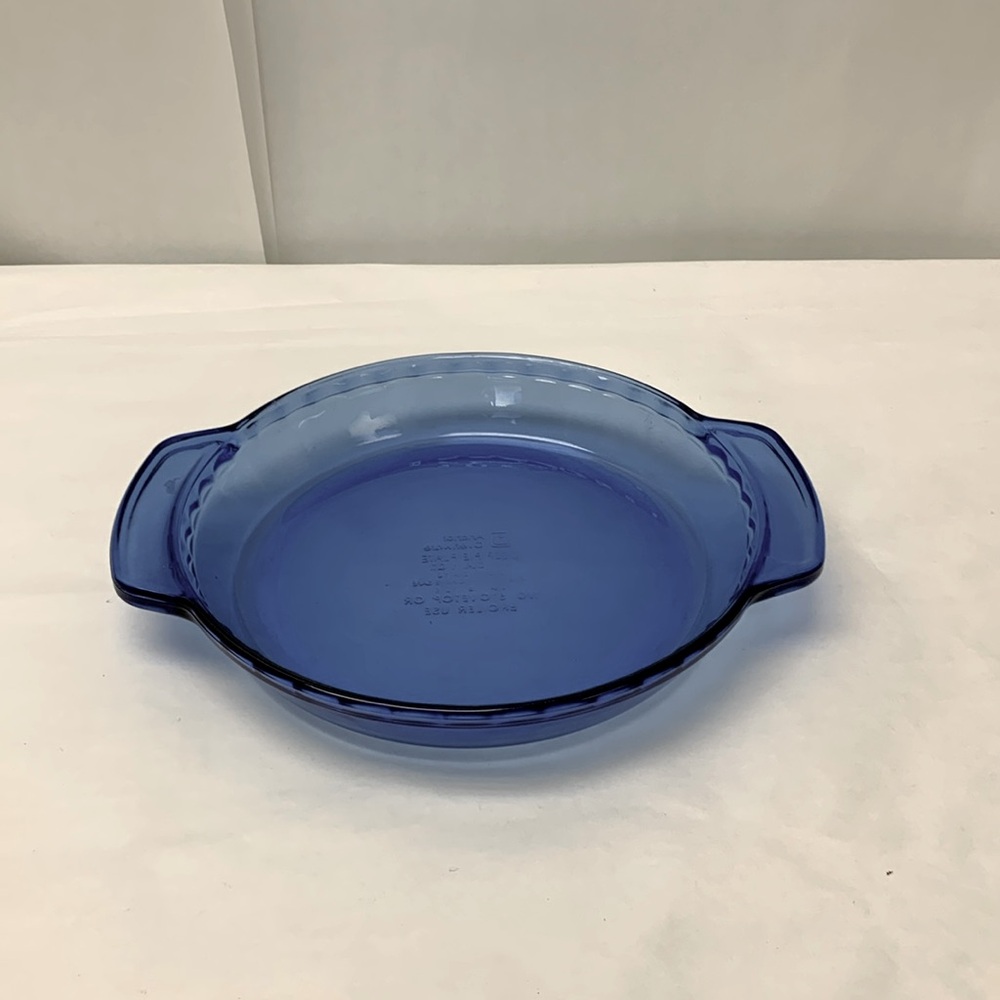 Vintage Anchor Hocking Cobalt Blue 9" Deep Dish Pie Plate 1 Quart